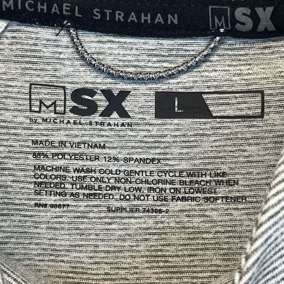 Msx By MICHAEL STRAHAN Jacket Men's Large Light Gray Pinstriped Full Zip Hooded - Picture 4 of 13